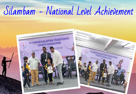 Our young master D.Thanigaivelan of Class 2 participated in the "Silambam Kalaithai traditional sports Federation National Level Silambam championship -2025" in the Nedung Kamb (Boys) event and secured a Silver medal at Erode on Saturday, 8th November.