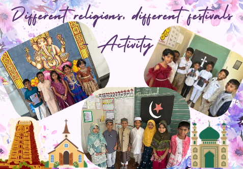 Our Class 1 students dressed up in traditional attire to learn about different religions, places of worship (Temple, Mosque, Church), and major festivals (Diwali, Eid, Christmas). This interactive activity taught our young learners the beauty of harmony, respect, and unity! Watch our little stars celebrate togetherness!